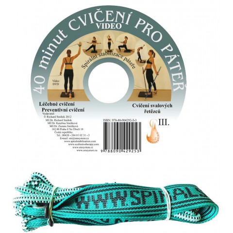 DVD 40 cviků pro páteř + elastické lano SM systém (originál Mudr. Smíšek)